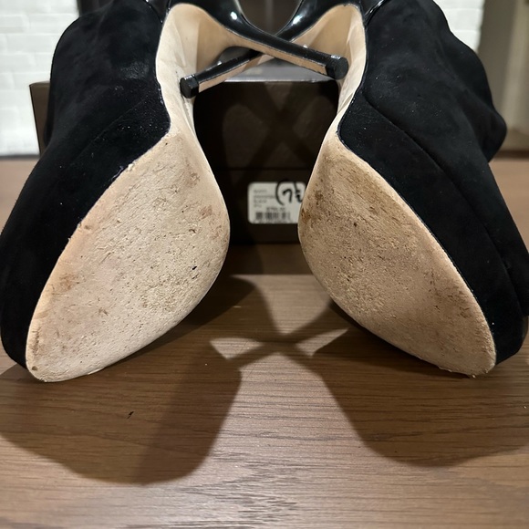 GUCCI Scamosciato Nero Suede Open Toe Booties - Picture 7 of 7